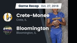 Recap: Crete-Monee  vs. Bloomington  2018