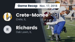 Recap: Crete-Monee  vs. Richards 2018