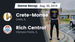 Recap: Crete-Monee  vs. Rich Central  2019