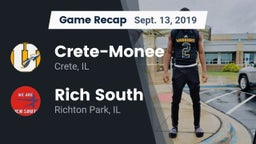 Recap: Crete-Monee  vs. Rich South  2019