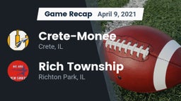 Recap: Crete-Monee  vs. Rich Township  2021