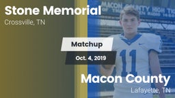 Matchup: Stone Memorial vs. Macon County  2019
