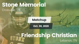 Matchup: Stone Memorial vs. Friendship Christian  2020