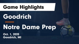Goodrich  vs Notre Dame Prep  Game Highlights - Oct. 1, 2020