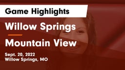 Willow Springs  vs Mountain View  Game Highlights - Sept. 20, 2022