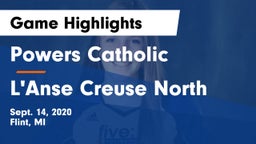 Powers Catholic  vs L'Anse Creuse North  Game Highlights - Sept. 14, 2020