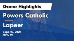 Powers Catholic  vs Lapeer Game Highlights - Sept. 29, 2020