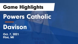 Powers Catholic  vs Davison Game Highlights - Oct. 7, 2021