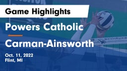 Powers Catholic  vs  Carman-Ainsworth   Game Highlights - Oct. 11, 2022