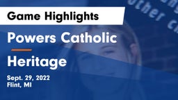 Powers Catholic  vs Heritage  Game Highlights - Sept. 29, 2022