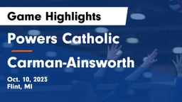 Powers Catholic  vs  Carman-Ainsworth   Game Highlights - Oct. 10, 2023