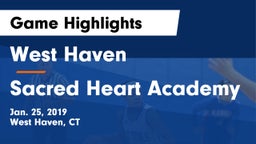 West Haven  vs Sacred Heart Academy Game Highlights - Jan. 25, 2019