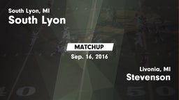 Matchup: South Lyon High vs. Stevenson  2016