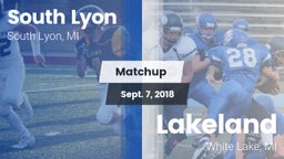 Matchup: South Lyon High vs. Lakeland  2018