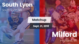 Matchup: South Lyon High vs. Milford  2018