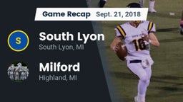 Recap: South Lyon  vs. Milford  2018