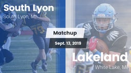 Matchup: South Lyon High vs. Lakeland  2019