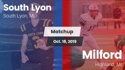 Matchup: South Lyon High vs. Milford  2019