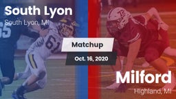 Matchup: South Lyon High vs. Milford  2020
