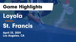 Loyola  vs St. Francis  Game Highlights - April 23, 2024