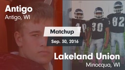 Matchup: Antigo vs. Lakeland Union  2016
