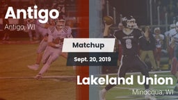 Matchup: Antigo vs. Lakeland Union  2019