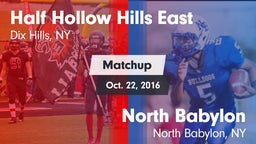 Matchup: Half Hollow Hills E vs. North Babylon  2016