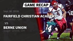 Recap: Fairfield Christian Academy  vs. Berne Union  2016