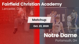 Matchup: Fairfield Christian  vs. Notre Dame  2020