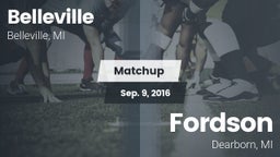 Matchup: Belleville vs. Fordson  2016