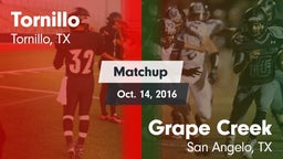 Matchup: Tornillo vs. Grape Creek  2015