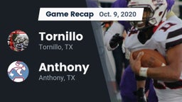 Recap: Tornillo  vs. Anthony  2020