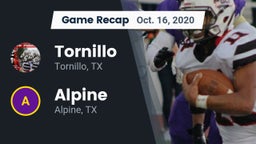 Recap: Tornillo  vs. Alpine  2020