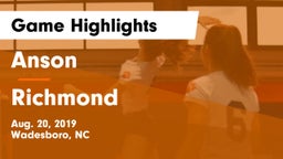 Anson  vs Richmond Game Highlights - Aug. 20, 2019