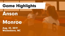 Anson  vs Monroe Game Highlights - Aug. 22, 2019