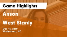 Anson  vs West Stanly Game Highlights - Oct. 15, 2019