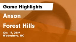 Anson  vs Forest Hills Game Highlights - Oct. 17, 2019
