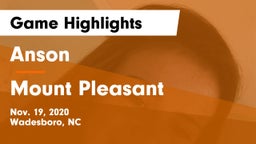 Anson  vs Mount Pleasant Game Highlights - Nov. 19, 2020