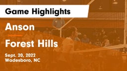 Anson  vs Forest Hills  Game Highlights - Sept. 20, 2022