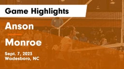 Anson  vs Monroe  Game Highlights - Sept. 7, 2023