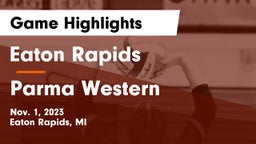 Eaton Rapids  vs Parma Western  Game Highlights - Nov. 1, 2023