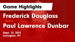 Frederick Douglass vs Paul Lawrence Dunbar Game Highlights - Sept. 13, 2023