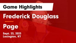 Frederick Douglass vs Page Game Highlights - Sept. 23, 2023