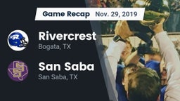 Recap: Rivercrest  vs. San Saba  2019