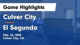 Culver City  vs El Segundo Game Highlights - Feb. 26, 2020