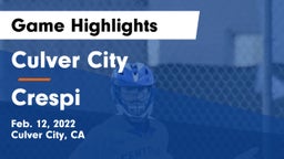 Culver City  vs Crespi  Game Highlights - Feb. 12, 2022