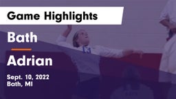 Bath  vs Adrian  Game Highlights - Sept. 10, 2022