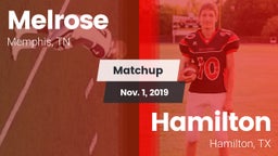Matchup: Melrose vs. Hamilton  2019