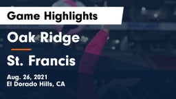 Oak Ridge  vs St. Francis  Game Highlights - Aug. 26, 2021