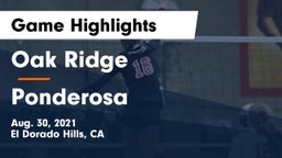 Oak Ridge  vs Ponderosa  Game Highlights - Aug. 30, 2021